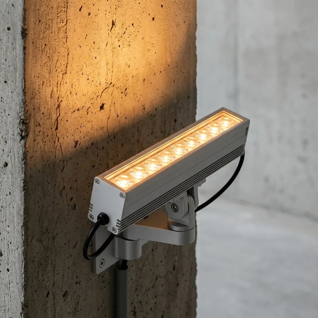 9x1W wallwasher armatür, duvarı amber ışıkla yıkarken